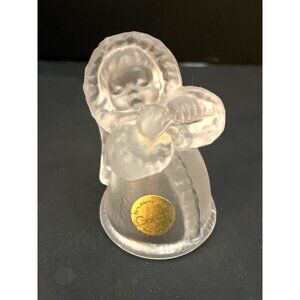 Goebel Frosted Lead Crystal Angel Bell Made West Germany 3 1/2”